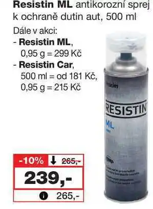 Barvy a laky drogerie Resistin ml antikorozní sprej k ochraně dutin aut, 500 ml nabídka