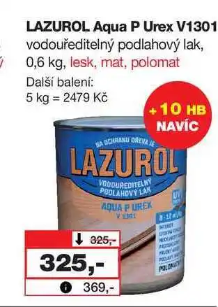Barvy a laky drogerie Lazurol aqua p urex v1301 vodouředitelný podlahový lak, 0,6 kg nabídka