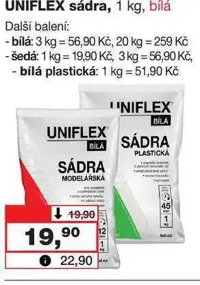 Barvy a laky drogerie Uniflex sádra, 1 kg, bílá nabídka