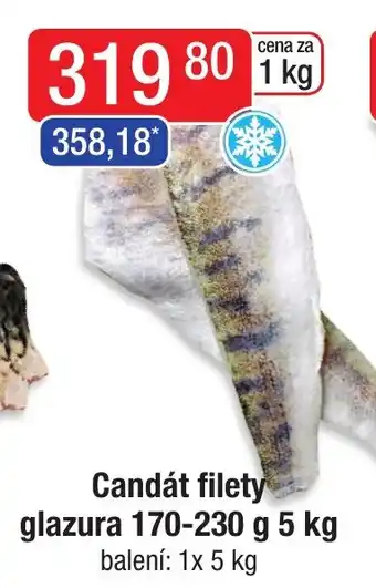 Candát filety glazura 170-230 g 5 kg