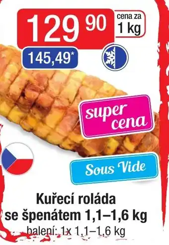 Qanto Kuřecí roláda se špenátem 1,1-1,6 kg nabídka