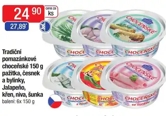 Qanto Tradiční pomazánkové choceňské 150 g pažitka, česnek a bylinky, Jalapeňo,kren, niva šunka nabídka
