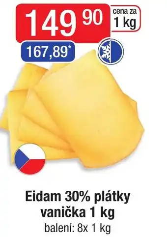 Qanto Eidam 30% plátky vanička 1 kg nabídka