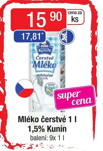 Qanto Mléko čerstvé 1 I 1,5% Kunín nabídka