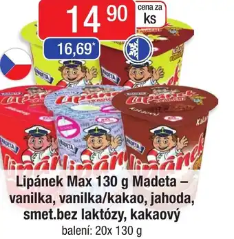Qanto Lipánek Max 130 g Madeta - vanilka, vanilka/kakao, jahoda, smet.bez laktózy, kakaový nabídka