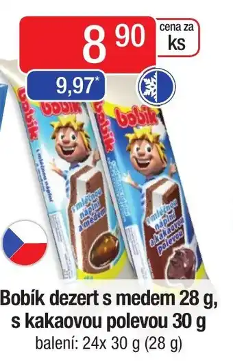 Qanto Bobík dezert s medem 28 g, s kakaovou polevou 30 g nabídka
