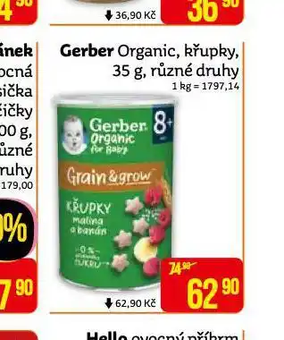 Teta Gerber organic, křupky nabídka