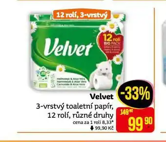Teta Velvet toaletní papír nabídka