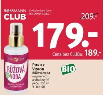 Rossmann PURITY VISION Růžová voda nabídka