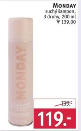 MONDAY suchý šampon, 3 druhy, 200 ml