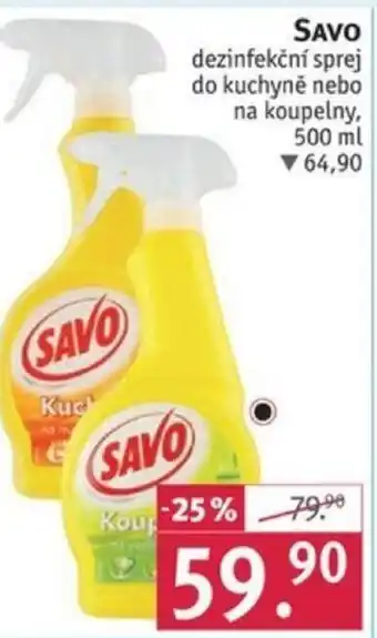 Rossmann SAVO dezinfekční sprej do kuchyně nebo na koupelny, 500 ml nabídka