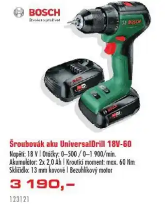 Uni Hobby Šroubovák aku UniversalDrill 18V-60 nabídka