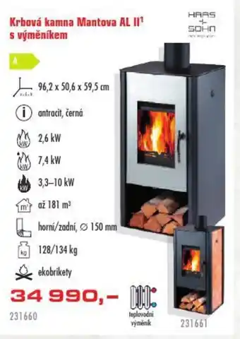 Uni Hobby Krbová kamna Mantova AL II¹ s výměníkem nabídka