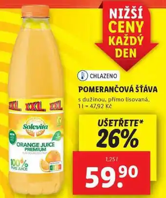 Lidl Pomerančová šťáva, 1,25 l nabídka