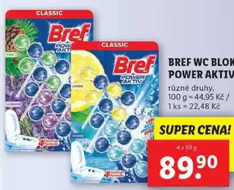 Lidl Bref wc blok power aktiv, 4x 50 g nabídka