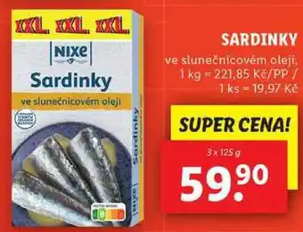 Lidl Sardinky, 3x 125 g nabídka
