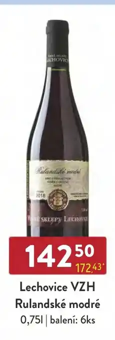 Lechovice VZH Rulandské modré 0,75L
