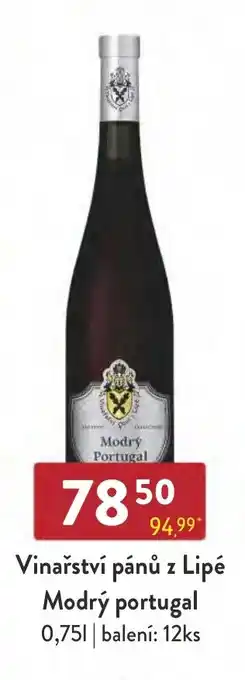 Qanto Vinařství pánů z Lipé Modrý portugal 0,75L nabídka