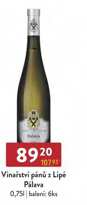 Qanto Vinařství pánů z Lipé Pálava 0,75L nabídka