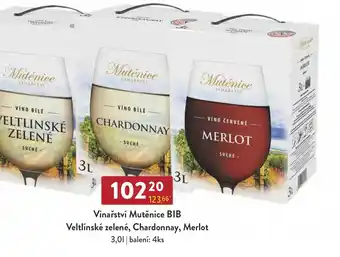 Qanto Vinařství Mutěnice BIB Veltlínské zelené, Chardonnay, Merlot 3.0L nabídka