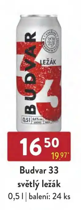 Qanto Budvar 33 světlý ležák 0.5L nabídka