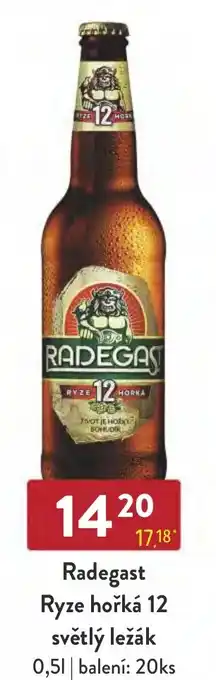 Qanto Radegast Ryze hořká 12 světlý ležák nabídka
