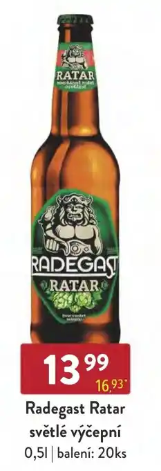 Qanto Radegast Ratar světlé výčepní nabídka