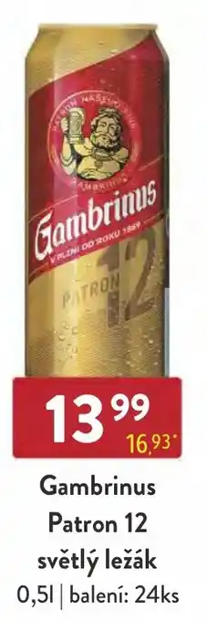 Qanto Gambrinus Patron 12 světlý ležák nabídka