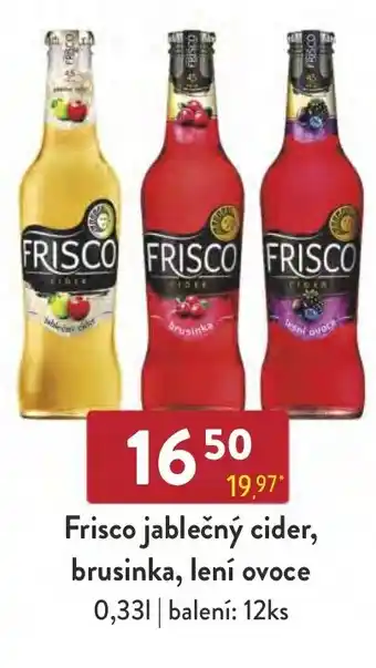 Qanto Frisco jablečný cider, brusinka, lení ovoce nabídka