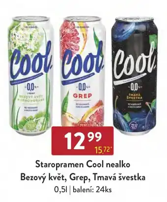 Qanto Staropramen Cool nealko Bezový květ, Grep, Tmavá švestka nabídka