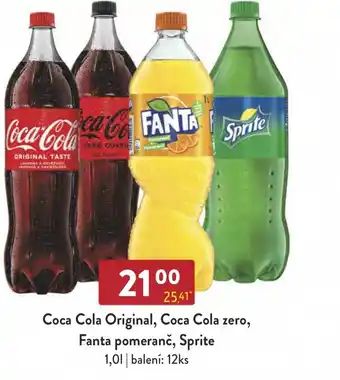 Qanto Coca Cola Original, Coca Cola zero, Fanta pomeranč, Sprite 1.0L nabídka