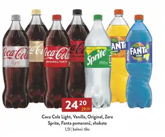 Qanto Coca Cola Light, Vanilla, Original, Zero Sprite, Fanta pomeranč, shokata 1.5L nabídka