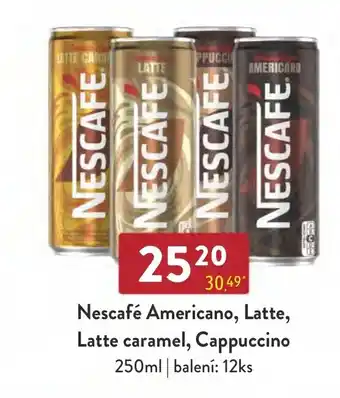 Qanto Nescafé Americano, Latte, Latte caramel, Cappuccino 250ml nabídka
