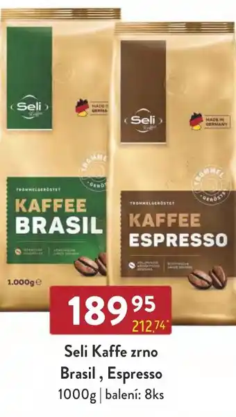 Qanto Seli Kaffe zrno Brasil, Espresso 1000g nabídka