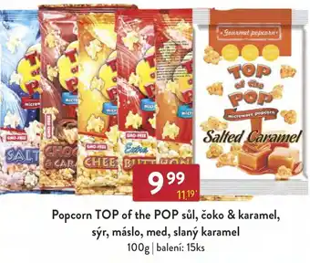 Qanto Popcorn TOP of the POP sůl, čoko & karamel, sýr, máslo, med, slaný karamel 100g nabídka