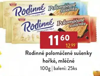 Qanto Rodinné polomáčené sušenky hořké, mléčné 100g nabídka