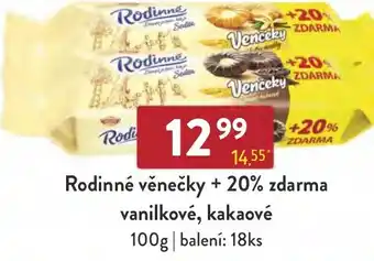 Qanto Rodinné věnečky + 20% zdarma vanilkové, kakaové 100g nabídka