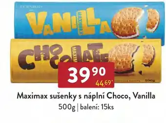Qanto Maximax sušenky s náplní Choco, Vanilla 500g nabídka