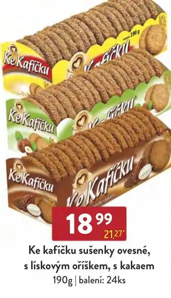 Qanto Ke kafíčku sušenky ovesné, s lískovým oříškem, s kakaem 190g nabídka