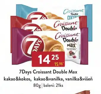 Qanto 7Days Croissant Double Max kakao&kokos, kakao&vanilka, vanilka&višeň 80g nabídka