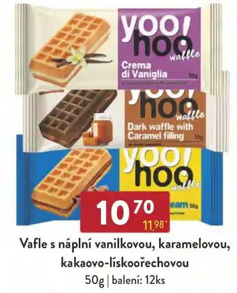 Qanto Vafle s náplní vanilkovou, karamelovou, kakaovo-lískoořechovou 50g nabídka