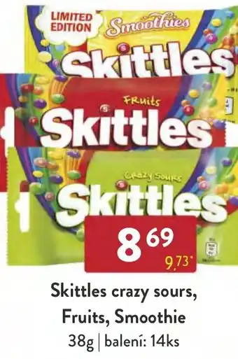 Qanto Skittles crazy sours, Fruits, Smoothie 38g nabídka