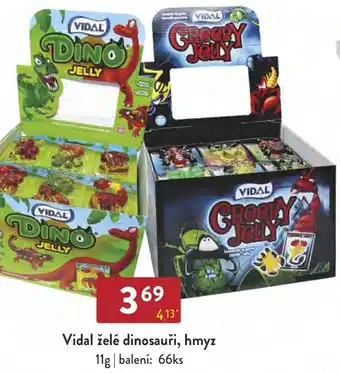 Qanto Vidal želé dinosauři, hmyz 11g nabídka