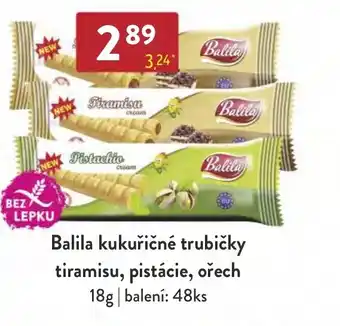 Balila kukuřičné trubičky tiramisu, pistácie, ořech 18g