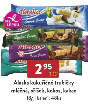 Qanto Alaska kukuřičné trubičky mléčná, oříšek, kokos, kakao 18g nabídka