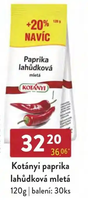 Qanto Kotányi paprika lahůdková mletá 120g nabídka