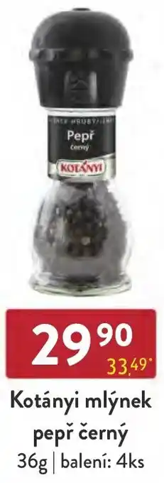 Kotányi mlýnek pepř černý 36g