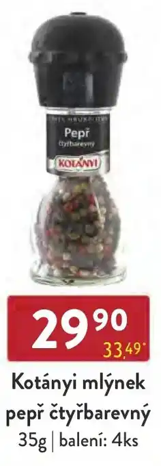 Qanto Kotányi mlýnek pepř čtyřbarevný 35g nabídka