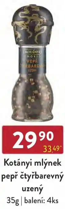 Qanto Kotányi mlýnek pepř čtyřbarevný uzený 35g nabídka