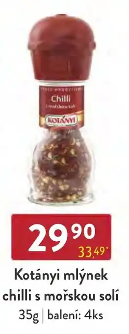 Qanto Kotányi mlýnek chilli s mořskou solí 35g nabídka